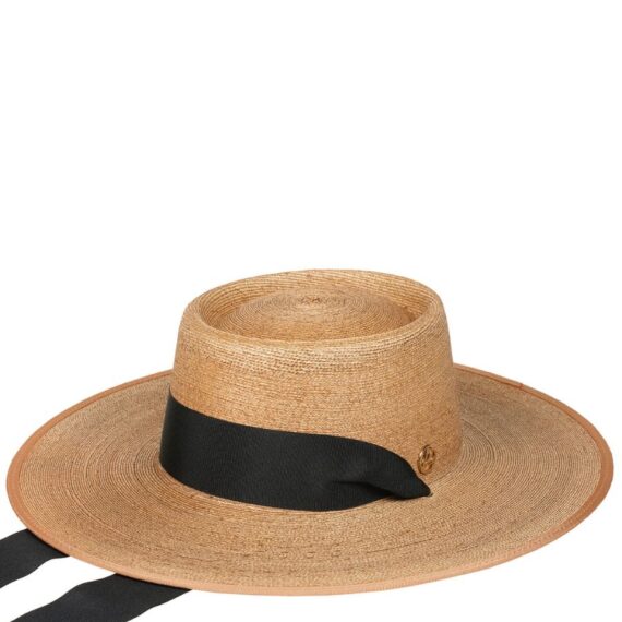 chapéu de palha com fita preta feminino